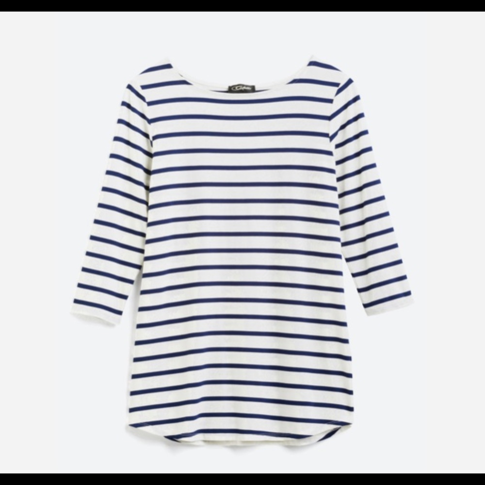 White striped knit blouse